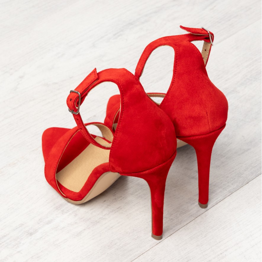   Sandale - Classy - Velur red - 10cm